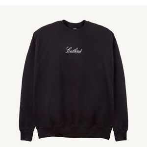Catbird Black Crewneck Sweatshirt with White Script Logo